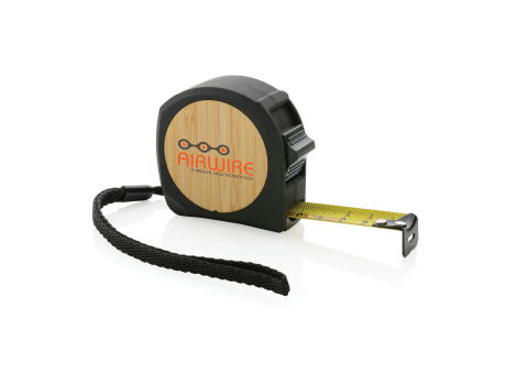 5m/19mm Maßband aus RCS recycelt. Kunststoff & Bambus bedrucken