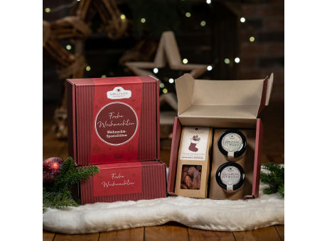 Geschenkkarton mit Glühwein- & Lebkuchengewürz und gebrannten Mandeln  bedrucken