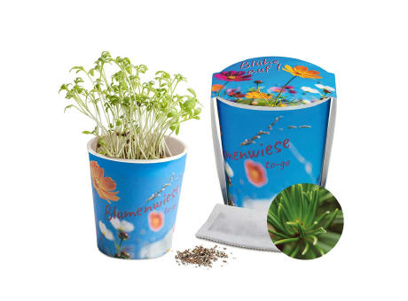 Blumenwiese To-Go - Ostern - Basilikum - neutral Werbeartikel