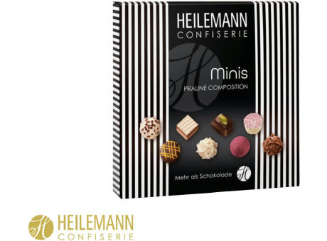 Heilemann Mini Pralinés im Schuber, pink/weiß 91 g, Inhalt: Heilemann Mini Pralinés Werbeartikel