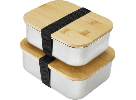Product image Lunchbox 1000 ml aus Edelstahl mit Bambus-Deckel Werbeartikel