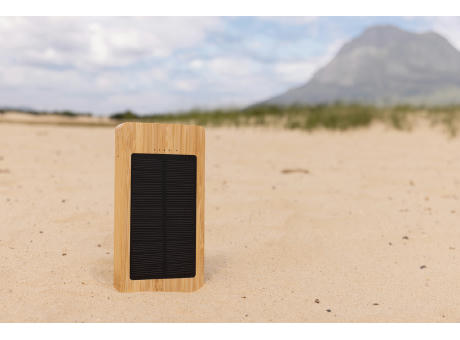 Product image Sunwick 10.000mah Bambus Solar Powerbank bedrucken