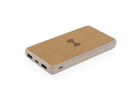 Kork und Weizen 8.000 mAh Wireless Powerbank bedrucken