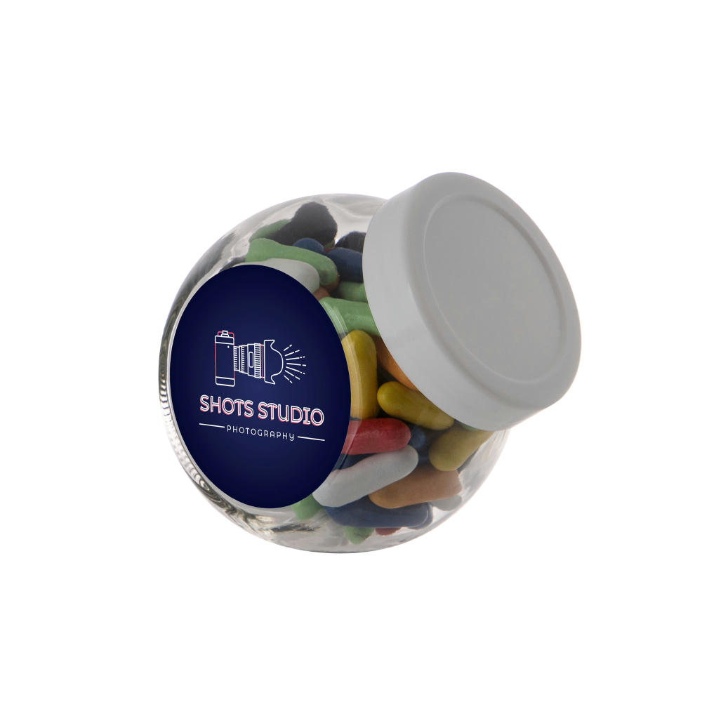 Product image Mini Glas 0,2 Liter gefüllt mit Süßigkeiten Werbeartikel