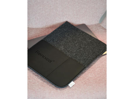Recycled Felt & Apple Leather Laptop Sleeve 16" bedrucken