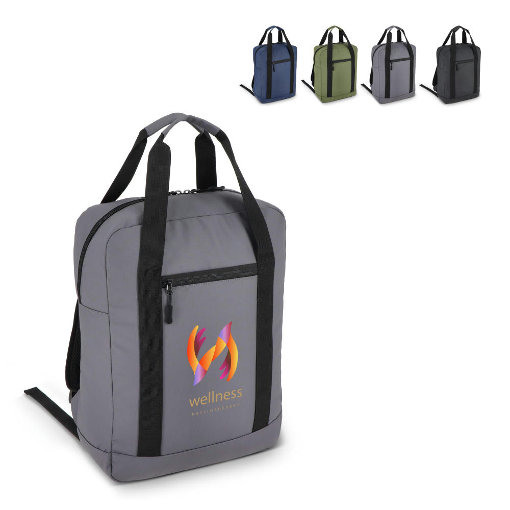 Product image PU-beschichteter R-PET 600D Rucksack 27,5 x 12 x 37,5 cm 12 l Werbeartikel