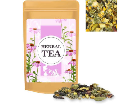 Ayurveda Relax-Tee, ca. 20g, Standbeutel Mini Werbeartikel