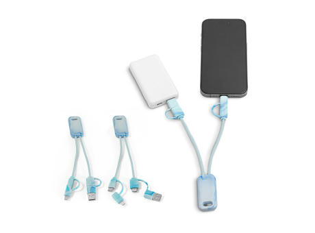 BERNERS. Superschnelles 6-in-1-USB-Kabel aus recyceltem PET (100% rPET) Werbeartikel
