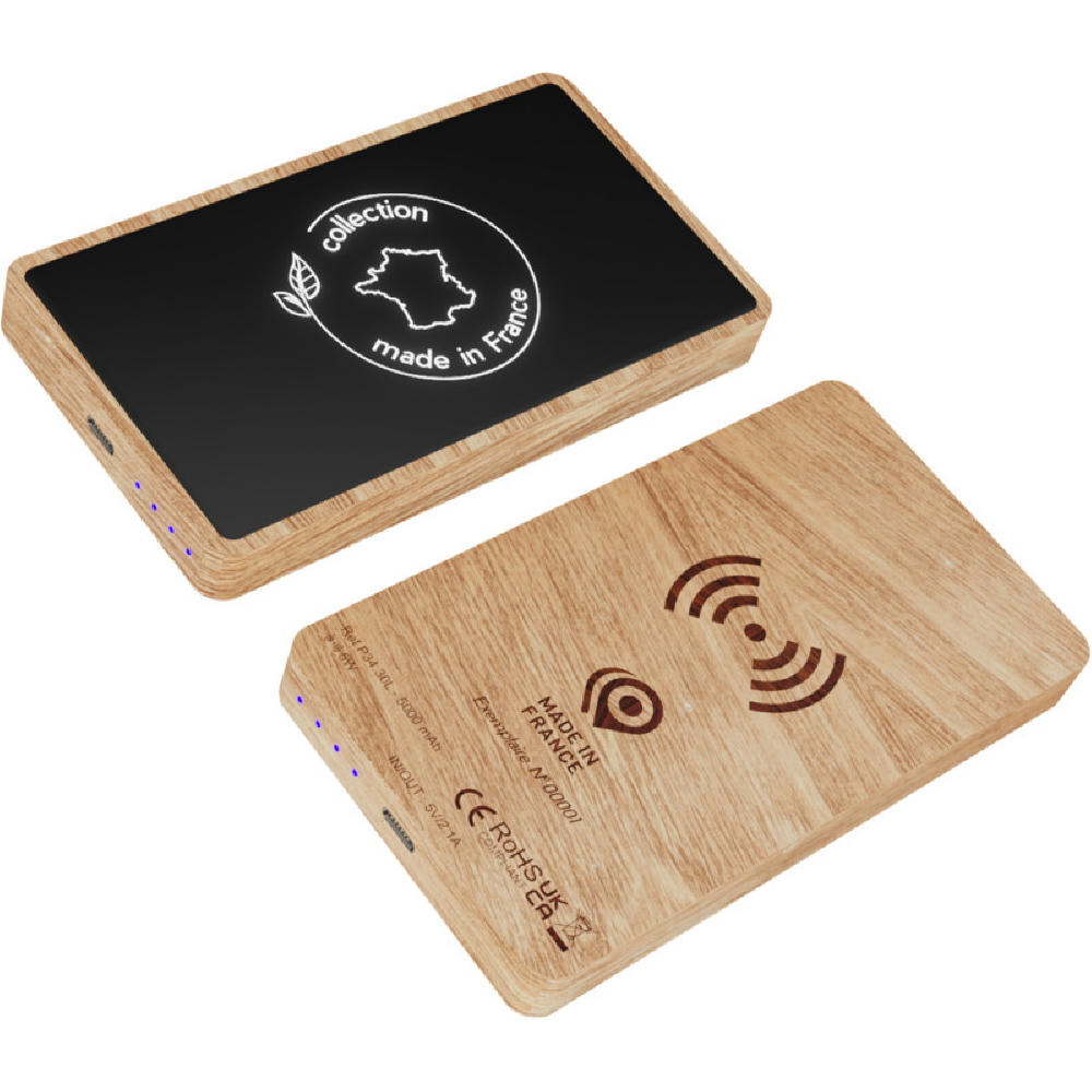 Product image SCX.design P34 kabellose Powerbank aus Holz 5000 mAh Werbeartikel