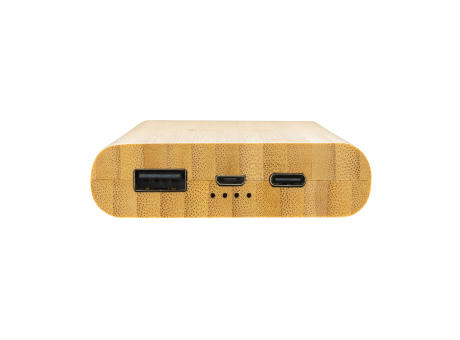 8.000mAh Bambus-Wireless-Powerbank bedrucken