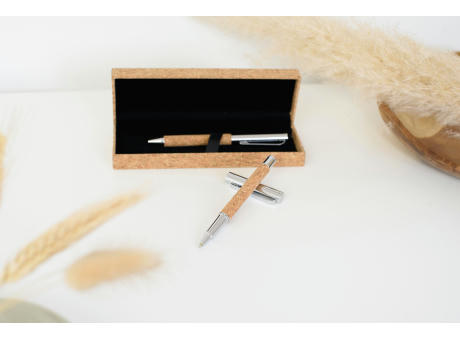 Schreibset aus Kork/Metall Elmer Werbeartikel