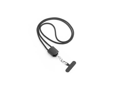 ZEWAIL. Lanyard mit Smartphone-Halterung, USB-C-Kabel und verschiedenen Adaptern aus recyceltem ABS und recyceltem TPE Werbeartikel