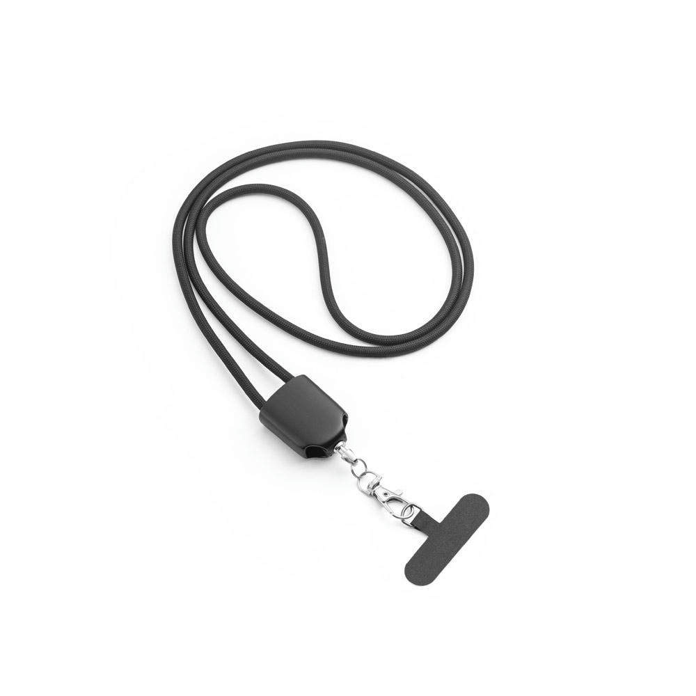 Product image ZEWAIL. Lanyard mit Smartphone-Halterung, USB-C-Kabel und verschiedenen Adaptern aus recyceltem ABS und recyceltem TPE Werbeartikel