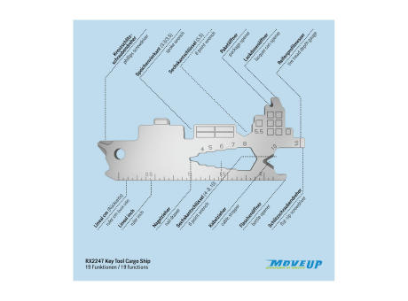 ROMINOX® Key Tool // Cargo Ship - 19 functions (Containerschiff) bedrucken