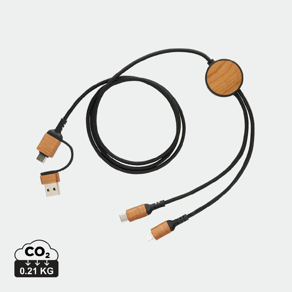 Product image Ohio 6-in-1-Kabel aus RCS zertifiziert recyceltem Kunststoff Werbeartikel