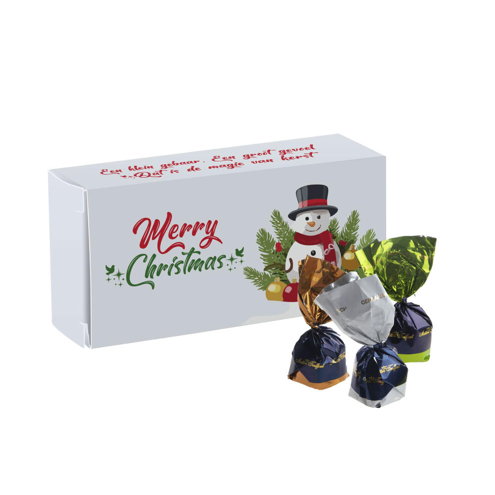 Box mit 4 Schokoladenpralinen Werbeartikel