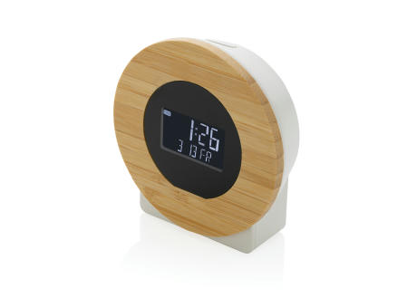 Utah Tischuhr aus RCS rKunststoff & Bambus Werbeartikel