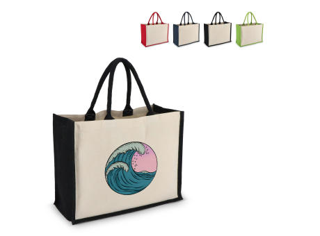 Product image Jute-Baumwolle Tragetasche OEKO-TEX® 42,5 x 19 x 32cm 320g/m² bedrucken