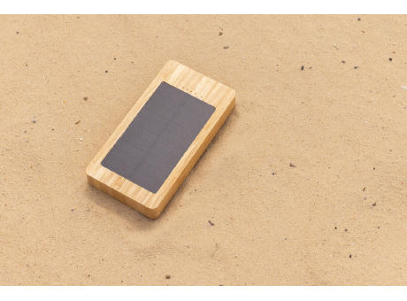 Product image Sunwick 10.000mah Bambus Solar Powerbank bedrucken
