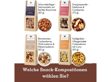4 Premium Snacks im Geschenkkarton (versandfähig) bedrucken