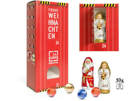 Lindt Lindor Adventsspender "Turm" mit Hohlfigur Werbeartikel