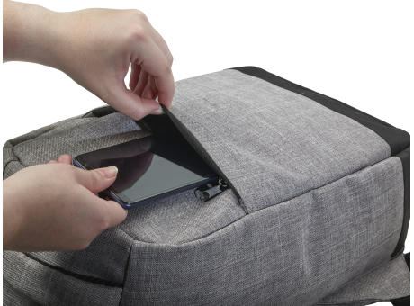 Diebstahlsicherer Rucksack aus Polyester Cruz bedrucken