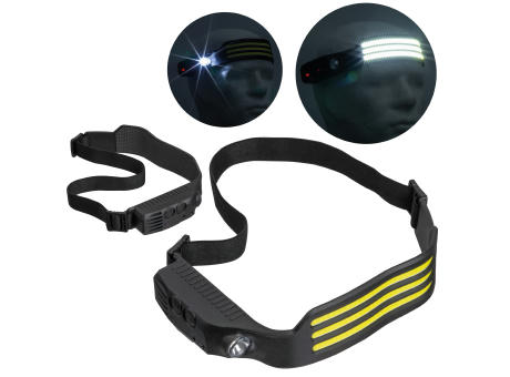 Product image Akku Stirnlampe mit COB Leuchten Werbeartikel