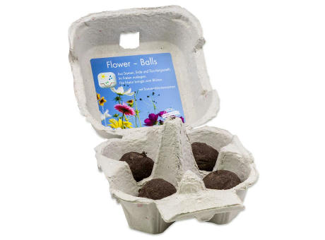 Das Grüne vom Ei - Flower-Ball Box - Sommerblumenmischung Werbeartikel