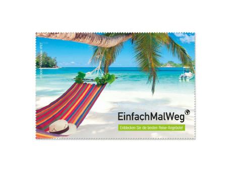 POLYCLEAN rPET Brillenputztuch 30x20 cm im Pergaminbeutel, All-Inclusive-Paket bedrucken