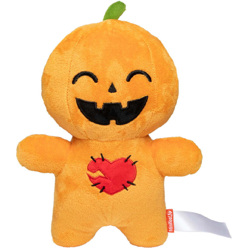 Halloween Gang Kürbis Plüschtier Kuscheltier als Werbeartikel mit bedruckbarer Werbefahne oder Mini-T-Shirt