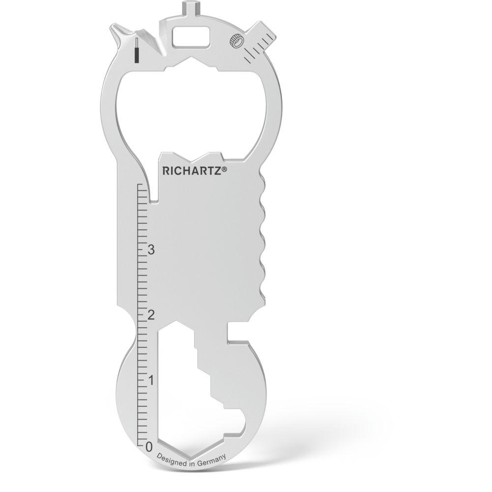 RICHARTZ KEY TOOL bike: flaches Multitool mit Flaschenöffner, Lineal und Speichenschlüssel – Werbeartikel mit Logo
