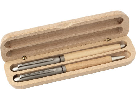 Schreibset aus Buchenholz Oliviero bedrucken