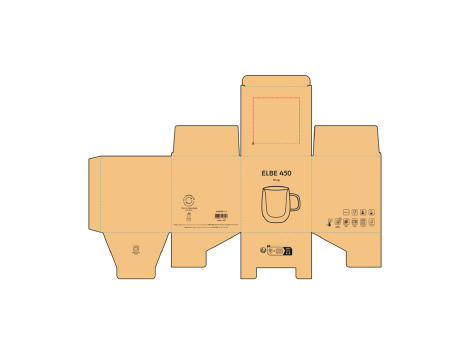 Elbe 450 Tasse Borosilikat Glas 440 ml  Werbeartikel