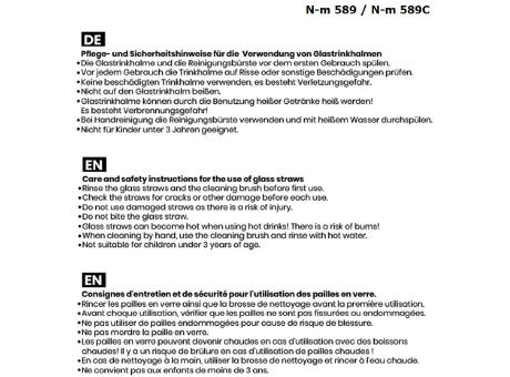 Set aus 6 farbigen Glas-Trinkhalmen mit Reinigungsbürste Werbeartikel