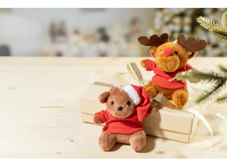 Plüsch-Weihnachts-Teddybär-Schlüsselanhänger Julnalle Werbeartikel