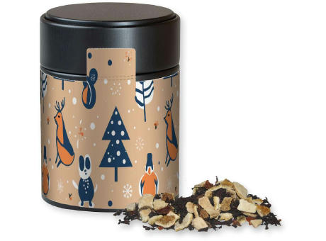 Product image Wintertage Tee, ca. 70g, Metalldose Midi schwarz Werbeartikel