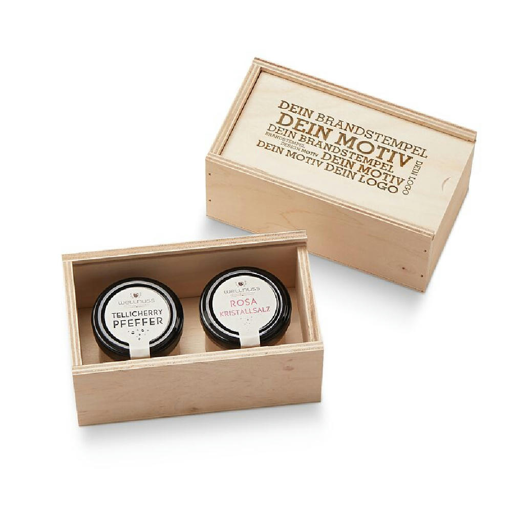 Product image 2 Gourmet Gewürze im Gourmetkästchen aus Birkenholz Werbeartikel