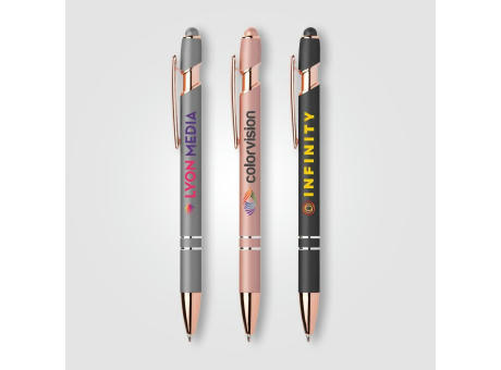 Prince Softy Roségold Metallic Kugelschreiber - m/Stylus bedrucken