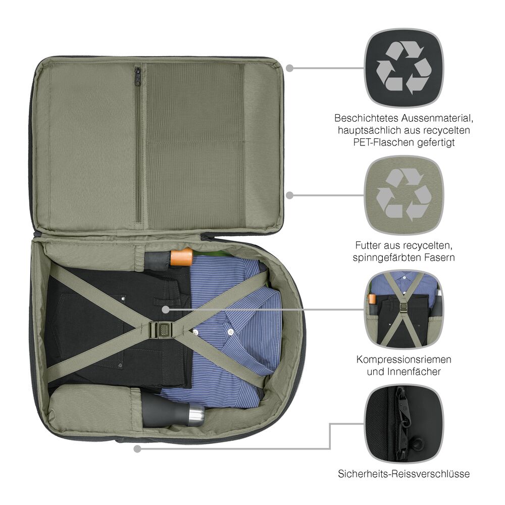 Wenger Urban One Travel Rucksack mit gepacktem Innenraum – funktionaler Werbeartikel für Reisen
