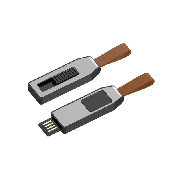 USB Stick aus Leder mit Logo ⇒ LED 04 USB-Stick schwarz
