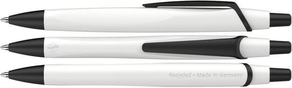 Schneider Kugelschreiber bedrucken: Kugelschreiber Reco Basic. Farbe: weiß/schwarz 