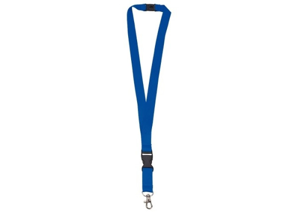 Schlüsselband bedrucken: Polyester Lanyard mit abnehmbaren Kunststoffverschluss, Metallhaken und Sicherheitsverschluss. in royalblau