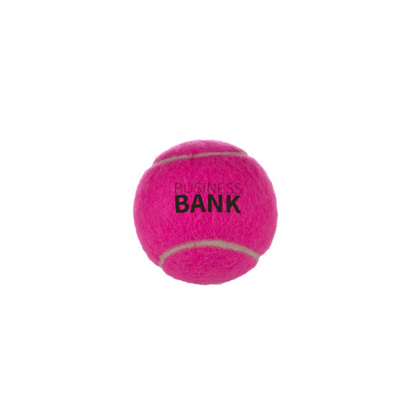  Tennisbälle bedrucken lassen: Tennisball in Rosa mit Logo bedruckt 