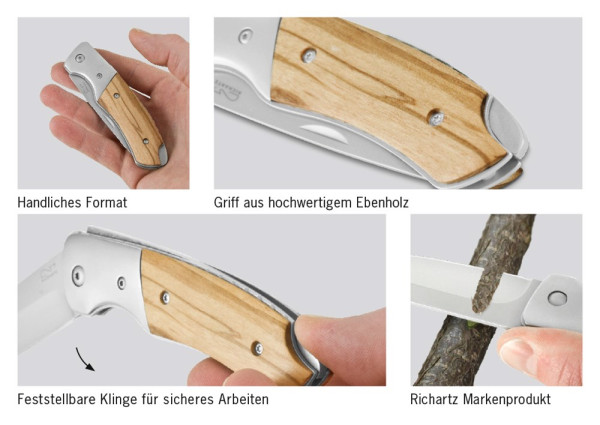  Richartz Messer LEO 200 Olive | Details | Taschenmesser mit Gravur