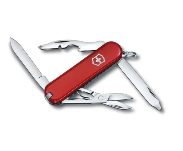 Werbeartikel Victorinox Rambler | Kleines Schweizer Taschenmesser, 58 mm | Farbe: Style Icon | geöffnet 