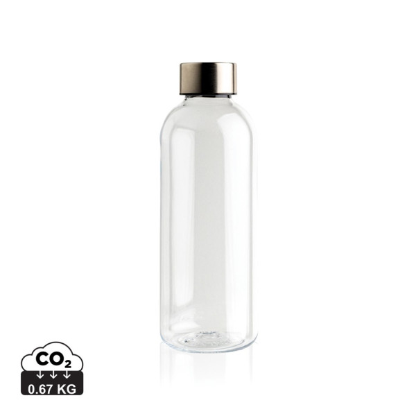  Trinkflasche bedrucken: Auslaufsichere Trinkflasche mit Metalldeckel, 620ml, in weiß-transparent