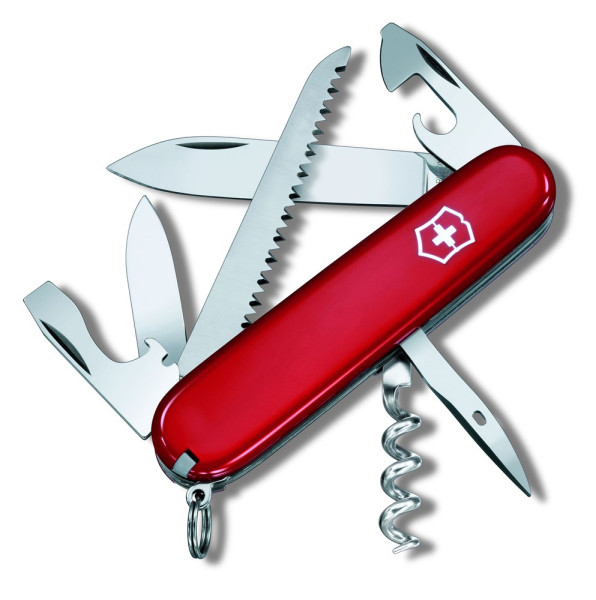 Werbeartikel Victorinox Camper | Schweizer Taschenmesser, 91 mm | Farbe: Rot | geöffnet 