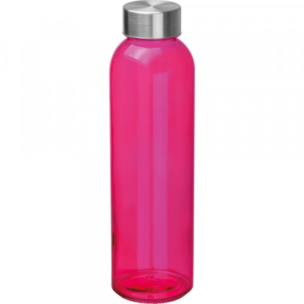 Glasflasche bedrucken |  Trinkflasche aus Glas, 500ml, in Pink 