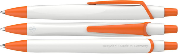 Schneider Kugelschreiber bedrucken: Kugelschreiber Reco Basic. Farbe: weiß/orange 