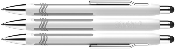 Schneider Kugelschreiber bedrucken | Schneider Epsilon Touch | Farbe: Weiß / Silber